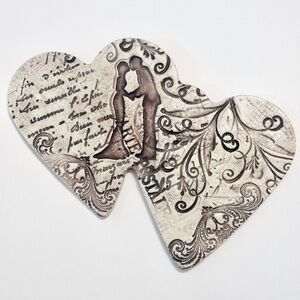 😍 New Handmade Double Heart Wall Hanging Anniversary Wedding Valentine’s Day